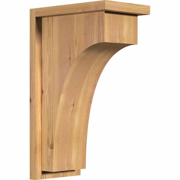 Ekena Millwork 7-1/2 in. x 12 in. x 20 in. Western Red Cedar Del Huntington Smooth Corbel with Backplate