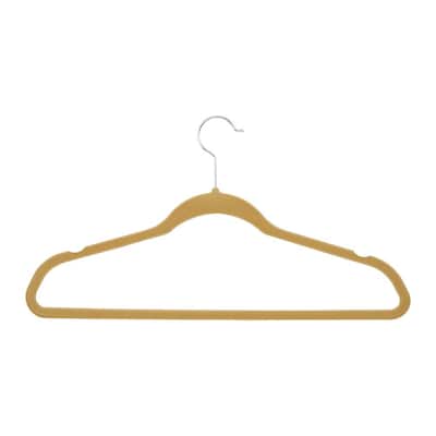 Beige Plastic Flocked Suit Hangers 50-Pack
