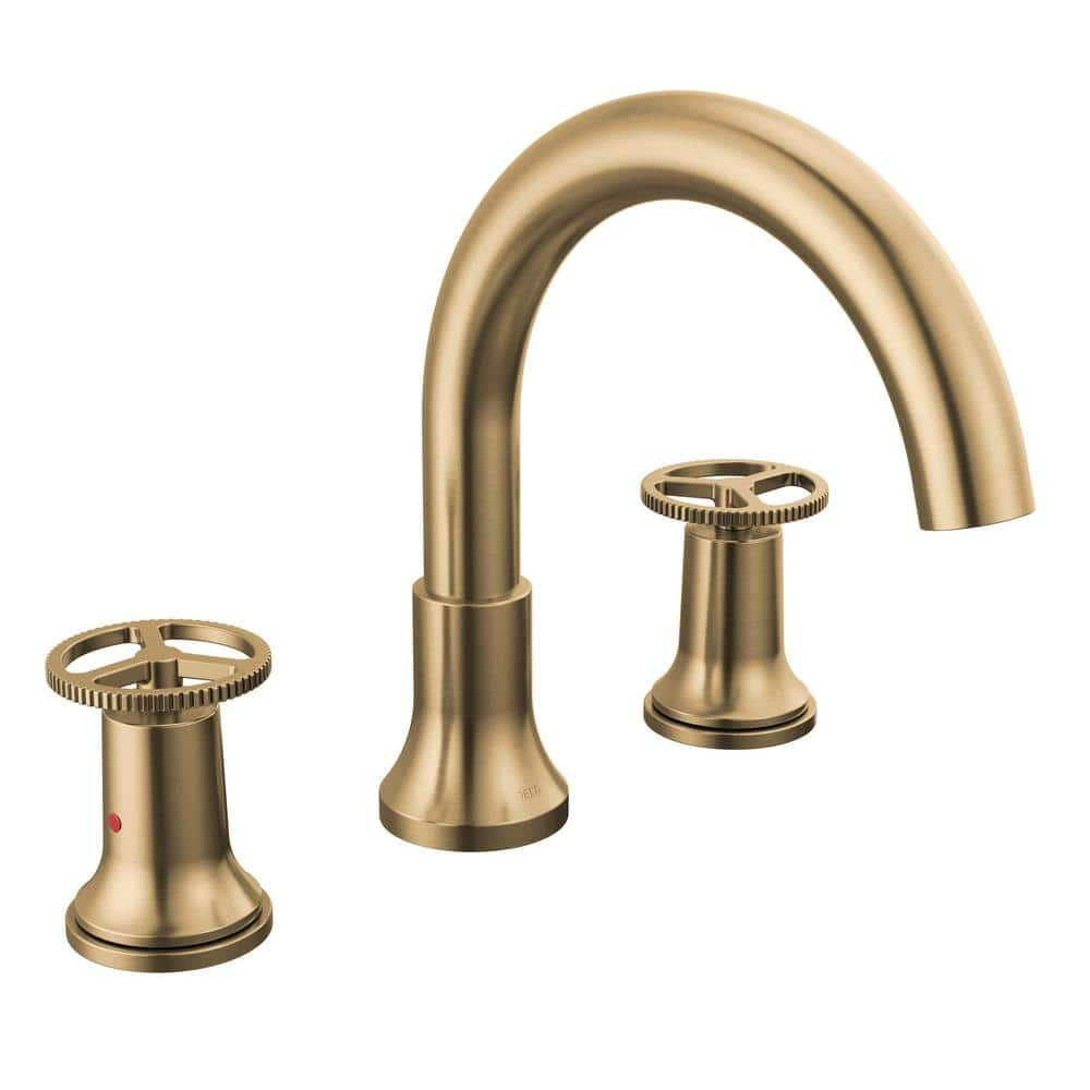 Delta Trinsic Champagne Bronze Roman Tub Faucet with Handshower and Va 