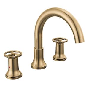 Trinsic Wheel 2-Handle Deck Mount Roman Tub Faucet Trim Kit in Champagne Bronze (Valve Not Included)