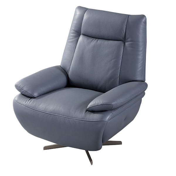 Benjara Gray Leather Accent Chair with Pillow Top Armrest