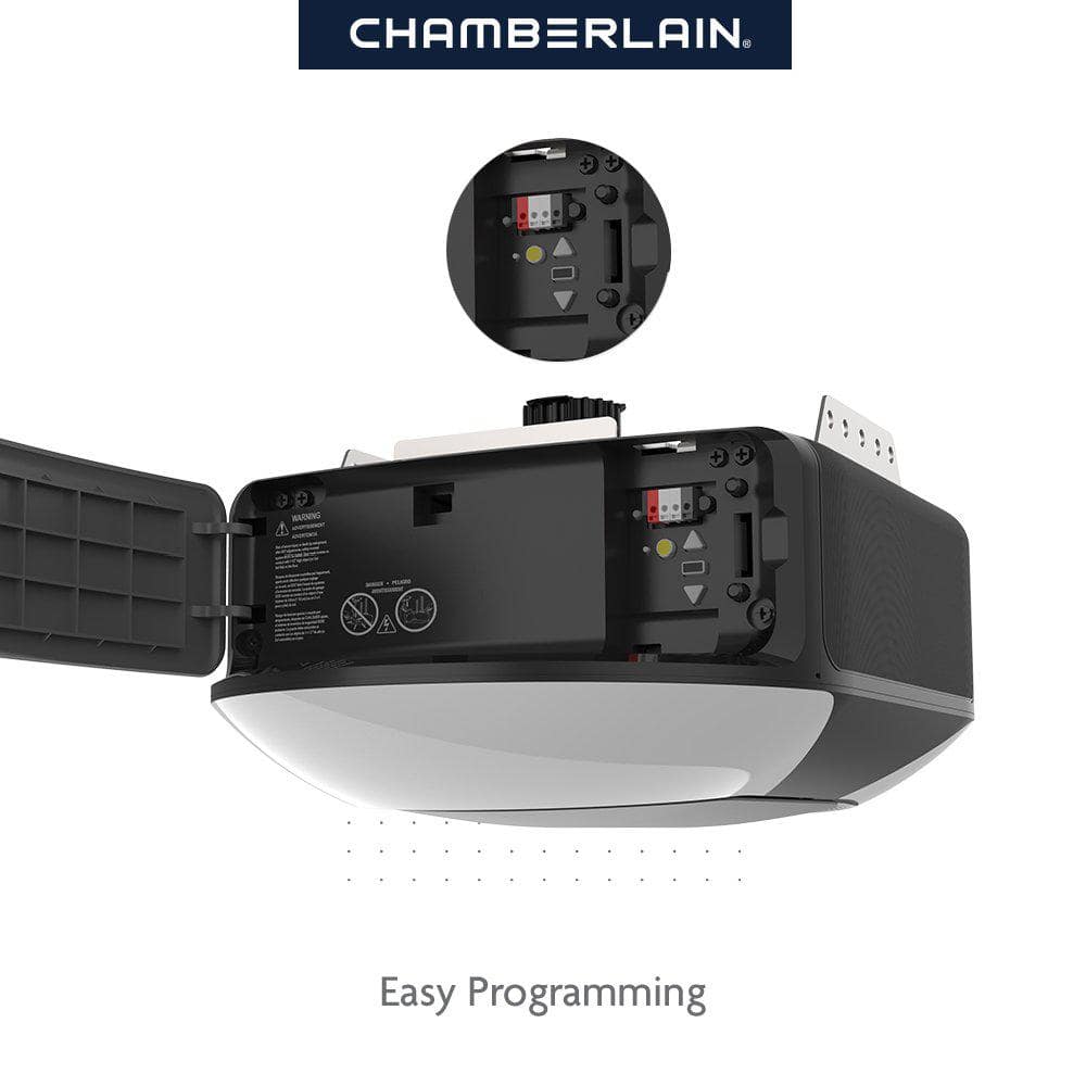 Chamberlain 3/4 HP Black and White Belt Drive Smart Garage Door Opener