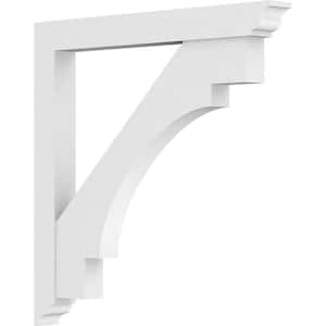 3 in. x 36 in. x 36 in. Merced Bracket with Traditional Ends, Standard Architectural Grade PVC Brackets