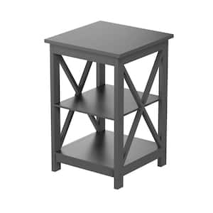15.5 in. Gray X-Leg Wood End Table
