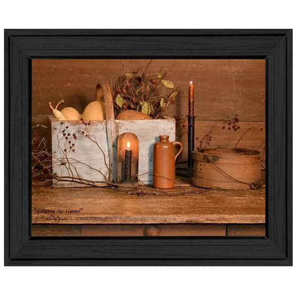 HomeRoots Charlie Gathering the Harvest 1-Piece Framed Wall Art 15 in. x 19 in.