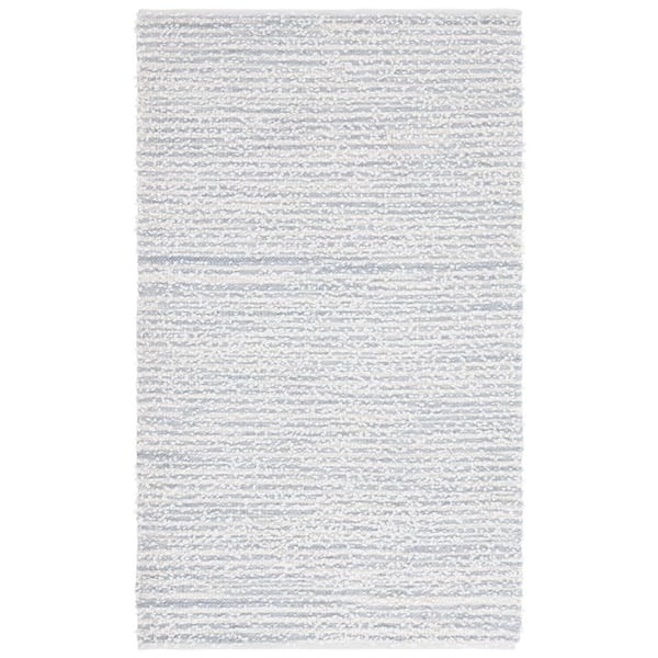 Renewal 3 ft. x 5 ft. Light Blue/Ivory Abstract Striped Area Rug