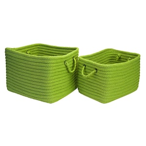 Modern Mudroom Polypropylene Storage in Apple Green (Set of 2)