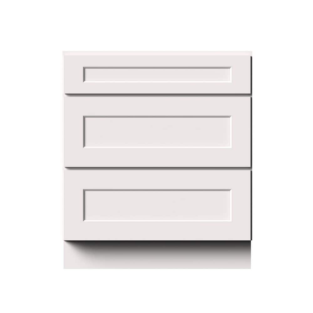 30 in. W x 24 in. D x 34.5 in. H Ready to Assemble Solid Wood Frame Shaker Drawer Base Kitchen Cabinet in White price history on PriceWatchPro