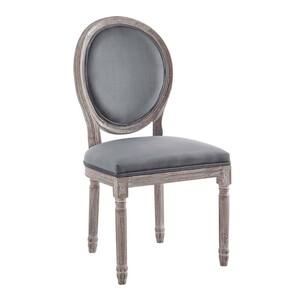 Emanate Vintage French Natural Gray Performance Velvet Dining Side Chair
