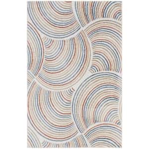Astra Machine Washable Ivory/Multi 3 ft. x 5 ft. All-Over Design Contemporary Kitchen Area Rug