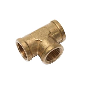 LTWFITTING 3/8 in. FIP Brass Pipe Tee Fitting (5-Pack) HF311605 - The ...