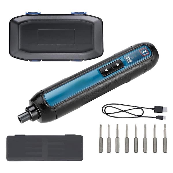 4V Cordless Electric Screwdriver 3 Torque Setting 2 in. Shank 8 Bit Gray Insulated Hand Tool Kit