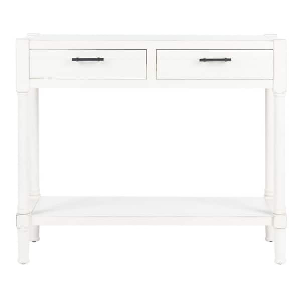 SAFAVIEH Filbert 35.5 in. Rustic White 2-Drawer Console Table