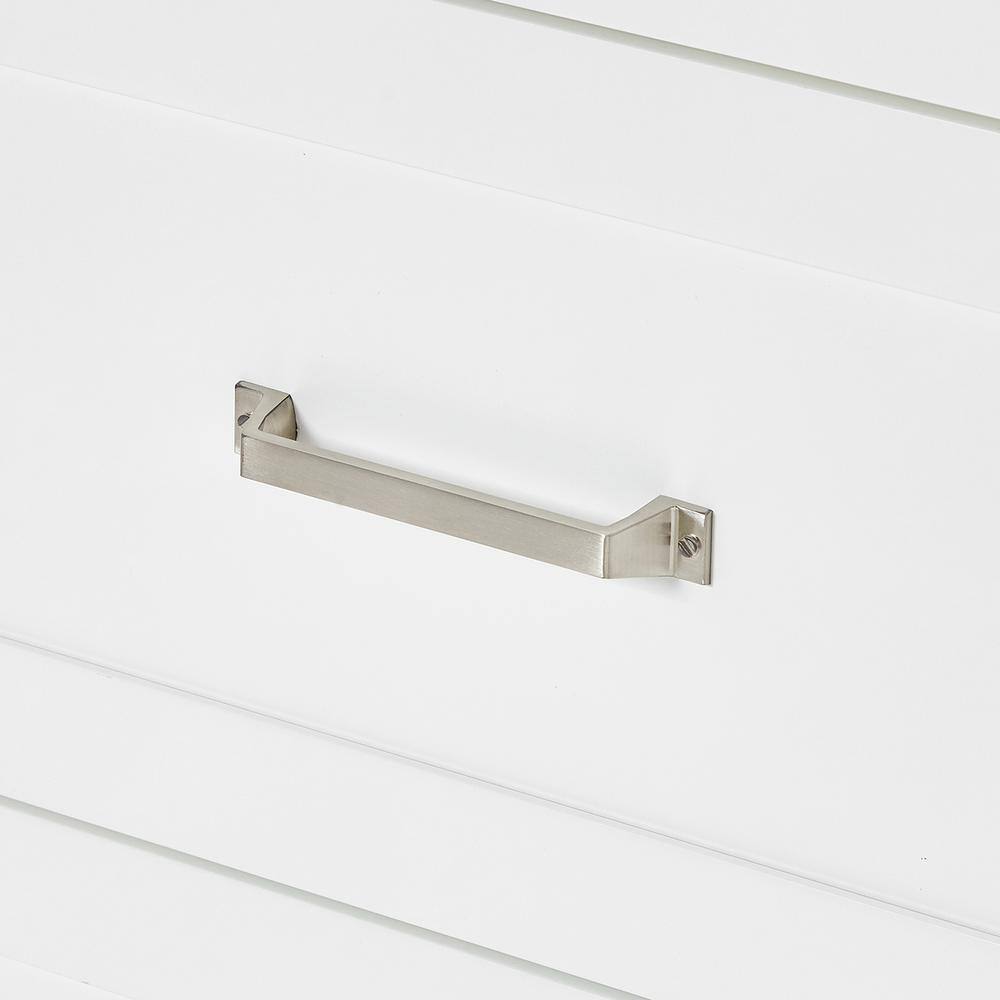 White Double Sink Bathroom Vanity with Carrara Quartz Top