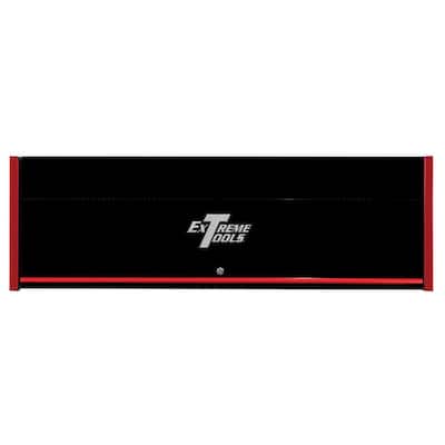 RX Professional 72 in. 0-Drawer Triple-Bank Extreme Power Workstation Hutch in Black with Red Trim