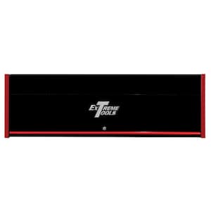 RX Series 72 in. 0-Drawer Triple-Bank Extreme Power Workstation Hutch in Black with Red Trim