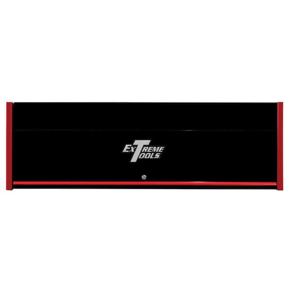 Extreme Tools RX Series 72 in. 0-Drawer Triple-Bank Extreme Power Workstation Hutch in Black with Red Trim