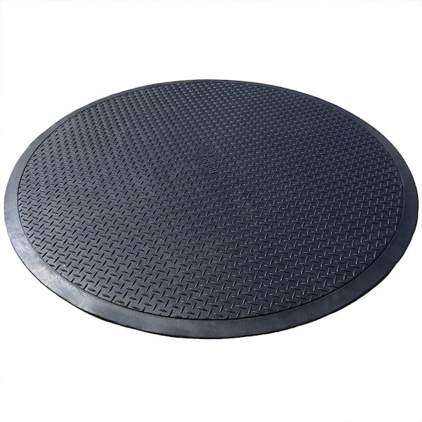 Black Circular Rubber Outdoor Swing Set Mat 48 in. Dia