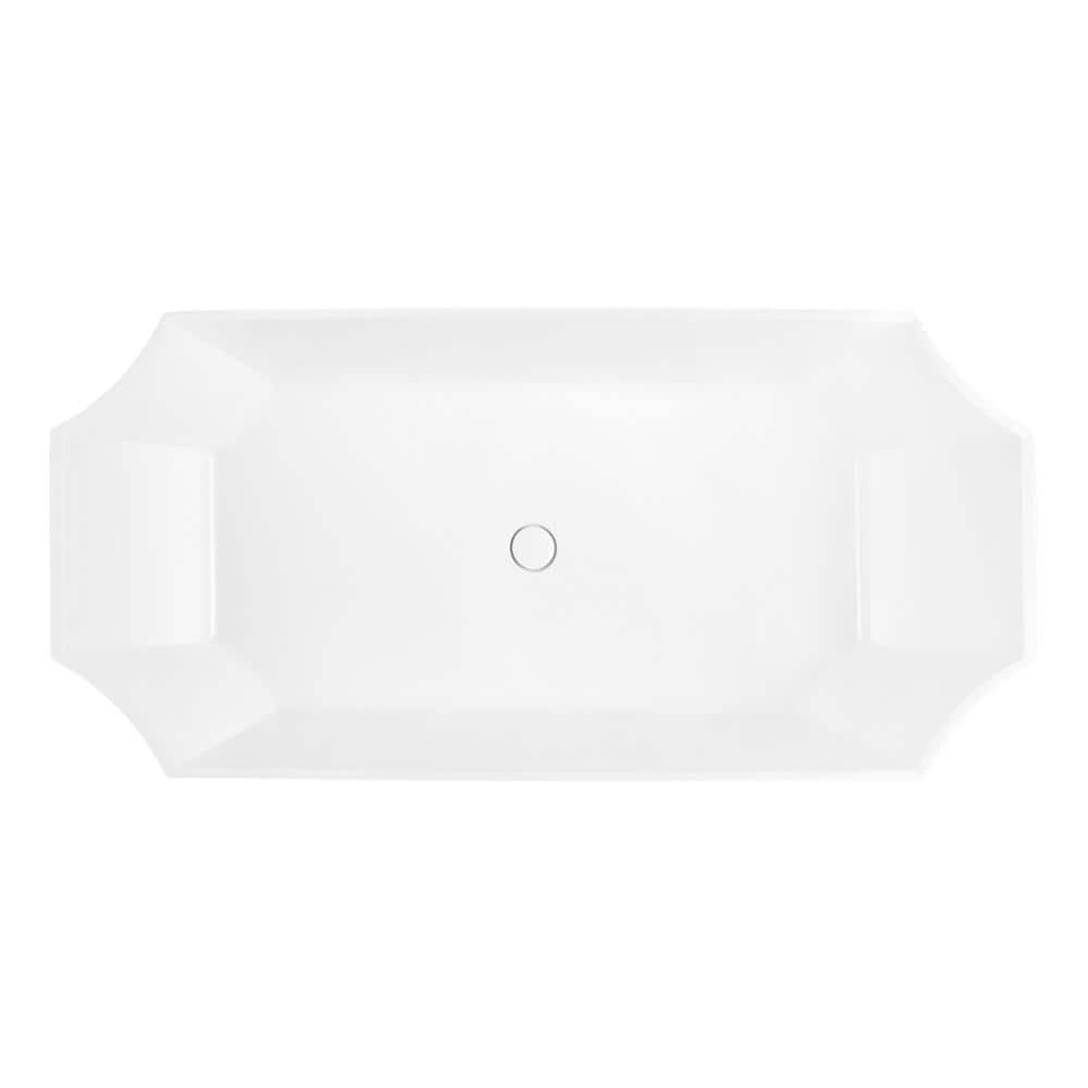 Rossetti 67'' Glossy White Acrylic Freestanding Bathtub