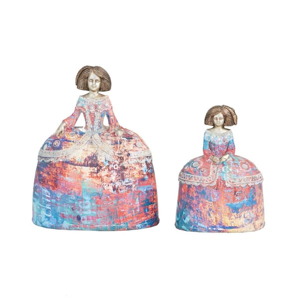 Litton Lane Multi-Colored Polystone Tuscan Sculptures (Set of 2)