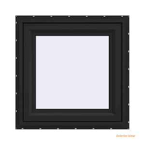 24 in. x 24 in. V-4500 Series Bronze FiniShield Vinyl Right-Handed Casement Window with Fiberglass Mesh Screen