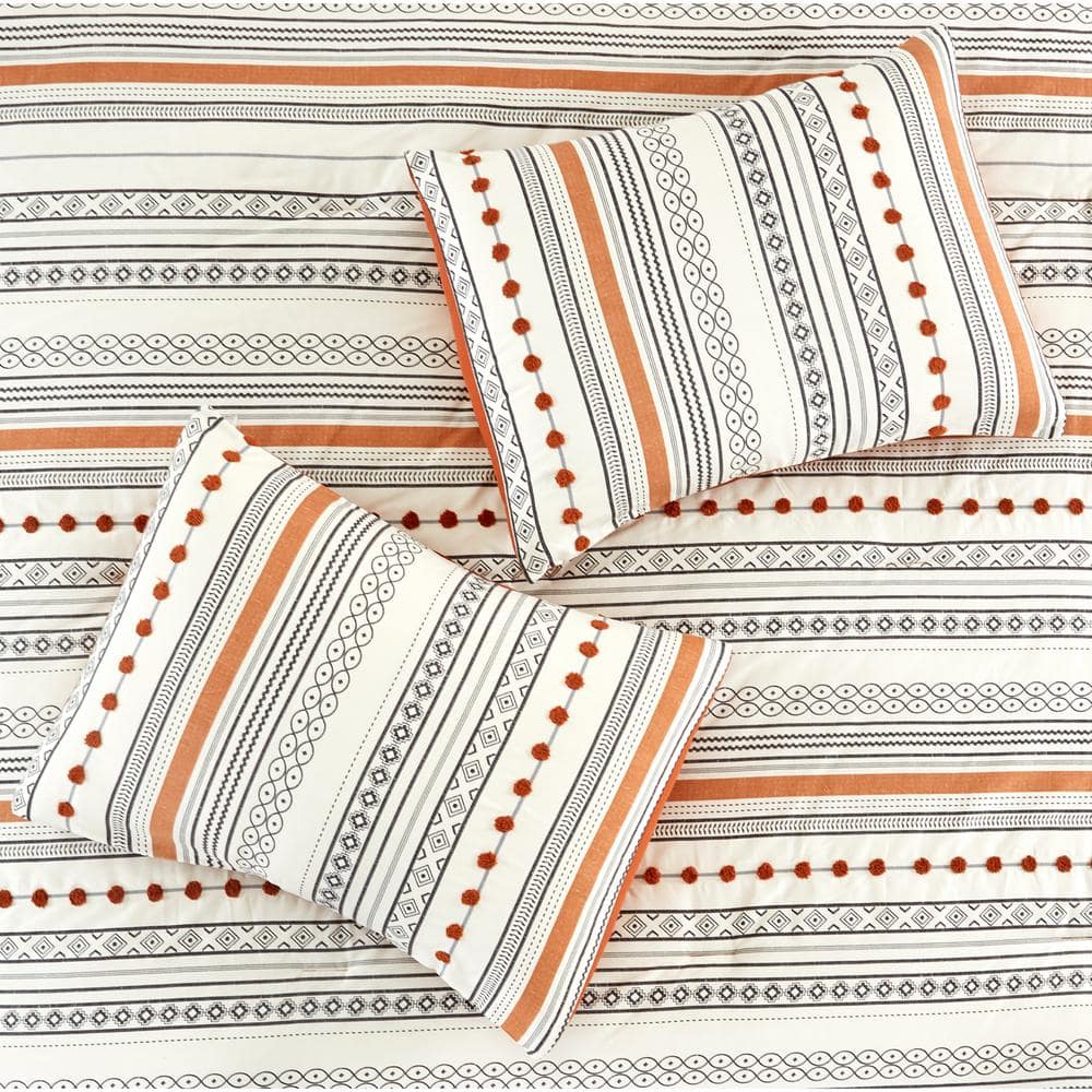 Layne King Reversible Microfiber Comforter Set with Decorative Pillows