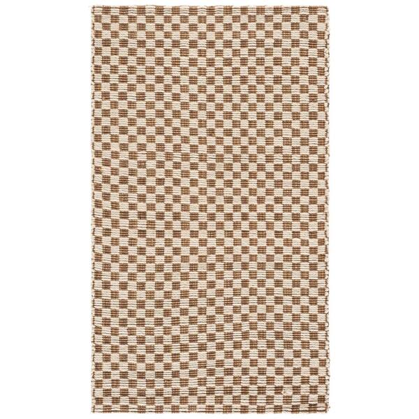 Natural Fiber 4 ft. x 6 ft. Ivory/Natural Check Area Rug