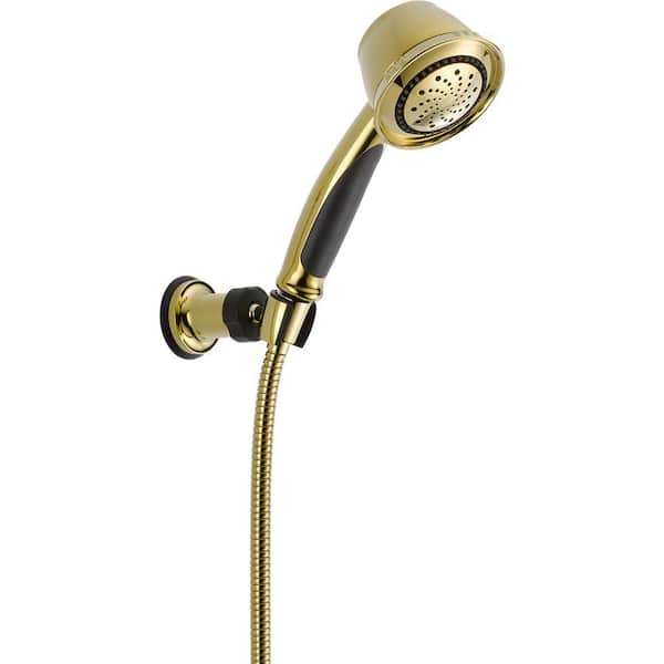 Delta 5-Spray Adjustable Wall Mount Hand Shower in Polished Brass