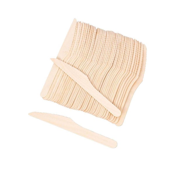 Natural Brown Biodegradable Disposable Wood Knives Disposable Tableware Knives (100 Per Case) Eco Friendly