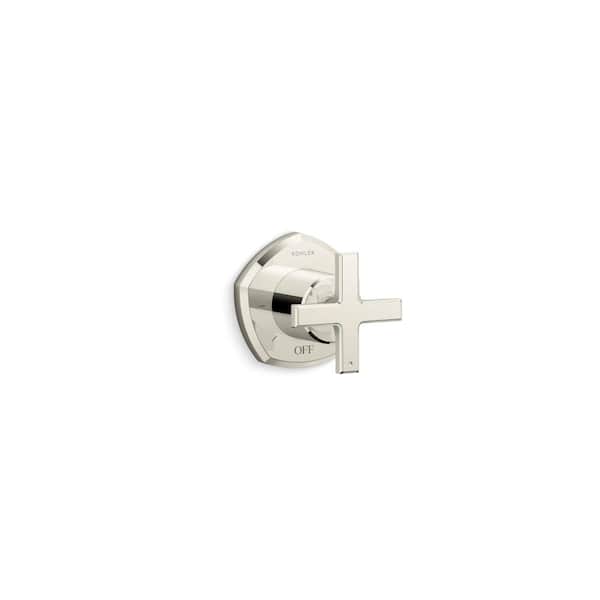 Occasion Cross 1-Handle Tub and Shower Faucet Trim in Vibrant Polished Nickel with Volume Control (Valve Not Included)