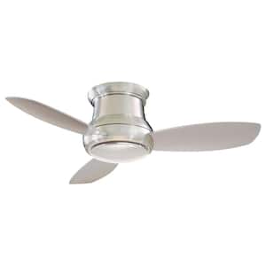 Concept II 44 in. Integrated LED Indoor Brushed Nickel Ceiling Fan with Light with Remote Control