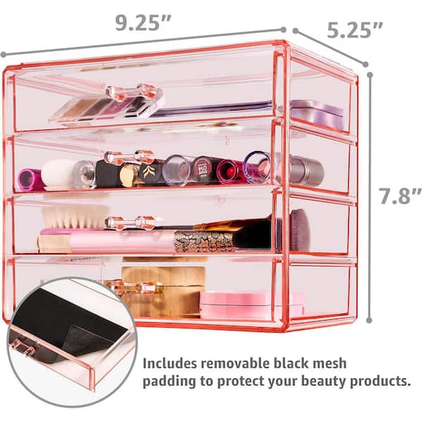 2 Tier Acrylic Bathroom Storage Rack Makeup Cosmetic Organizer in  Iridescent & Clear
