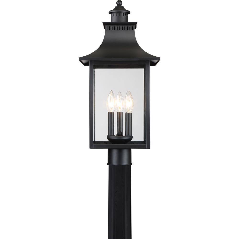 Mystic Black 22" Steel Outdoor Post Lantern