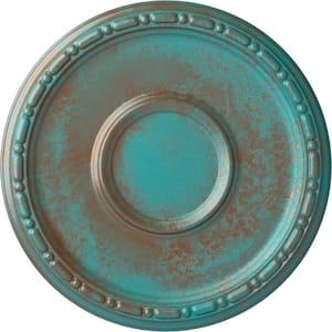 16-1/2 in. x 1-1/2 in. Medea Urethane Ceiling Medallion (Fits Canopies upto 5-1/2 in.), Copper Green Patina