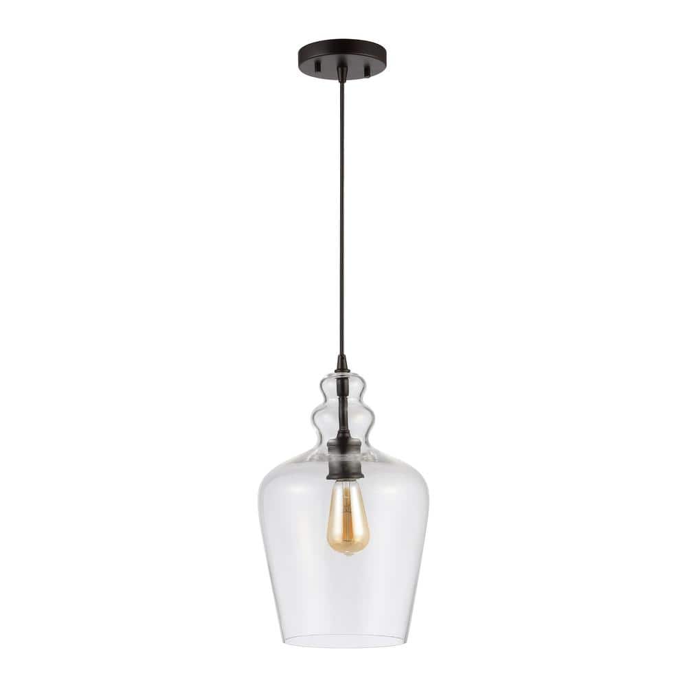 Catlen 19" Oil Rubbed Bronze Glass LED Pendant Light