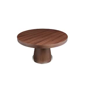 John Brown and Silver Wood Round 53 in. Pedestal Base Dining Table Seats 4
