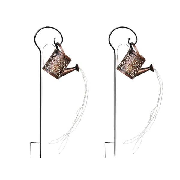 Kahomvis Outdoor Solar Garden Water-proof Metal Decoration Kettle Light (Set of 2)