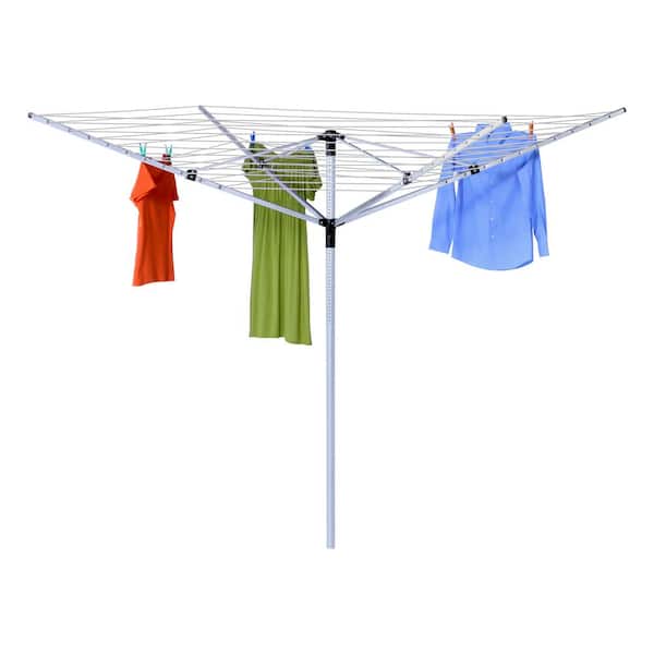 Honey-Can-Do Outdoor 7-Line Drying Pole, White, Dry Rack