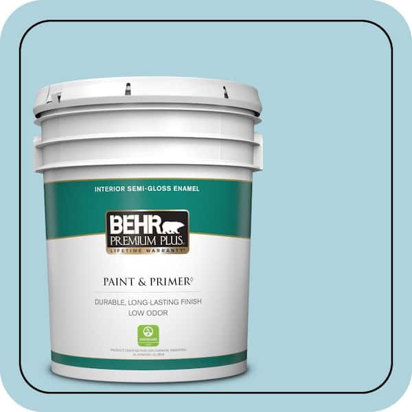 BEHR PREMIUM PLUS 5 gal. #MQ4-55 Balboa Semi-Gloss Enamel Low Odor Interior Paint & Primer