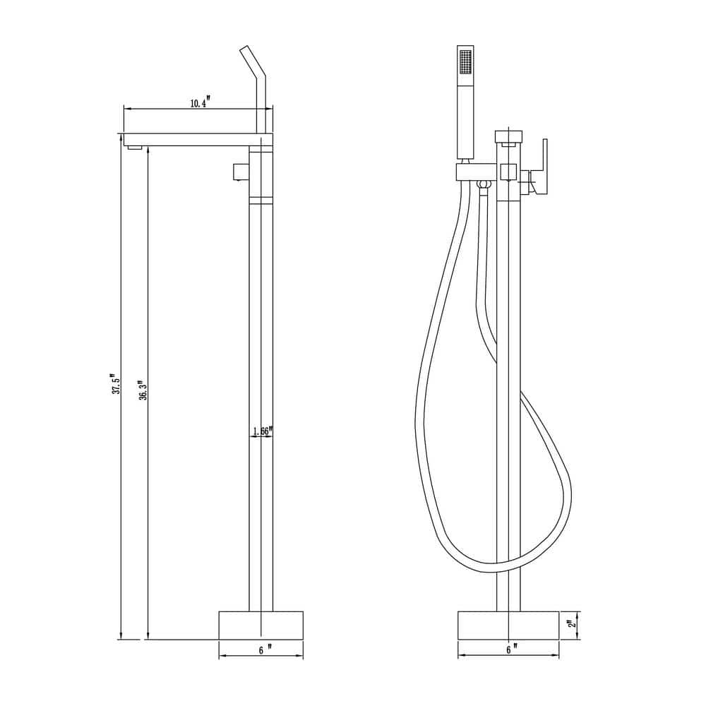 Brushed Nickel Freestanding Tub Filler with Hand Shower