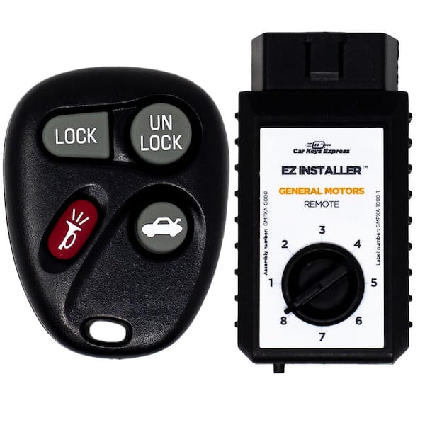 Replacement GM Remote-4 Buttons (Lock, Unlock, Panic, and Trunk) Includes programming device and two other Button pads