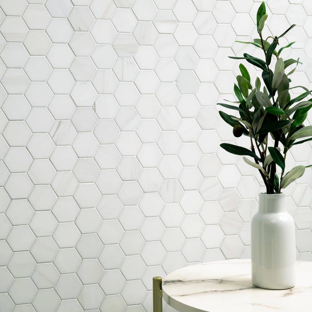 Bianco Dolomite White Marble Hexagon Mosaic Tile