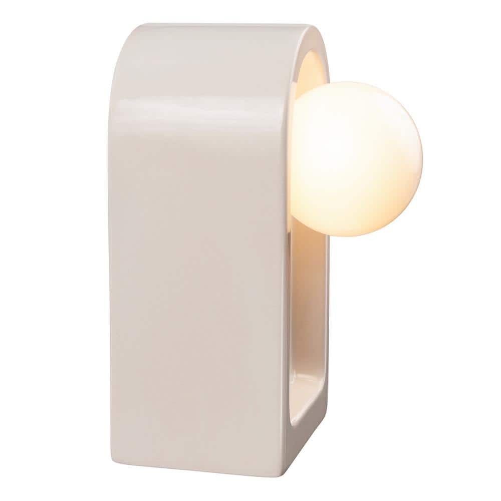 Arcade 9" High Gloss White Ceramic Dimmable Wall Sconce