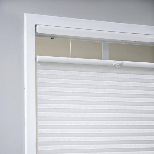 Hampton Bay White Cordless Room Darkening Vinyl Mini Blinds with 1 in.  Slats-27 in. W x 48 in. L (Actual Size 26.5 in. W x 48 in. L)  10793478353118 - The Home Depot