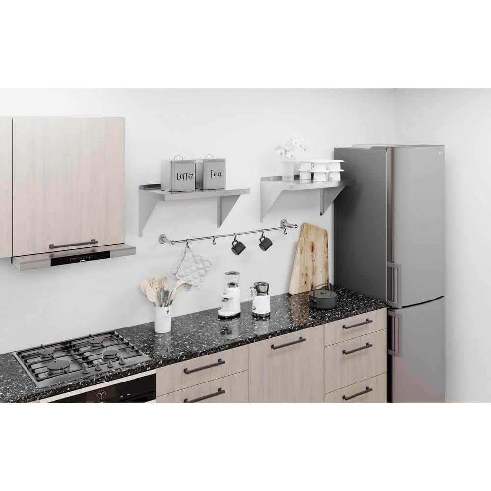 AmGood 24" Stainless Steel Floating Wall Shelf with Brackets