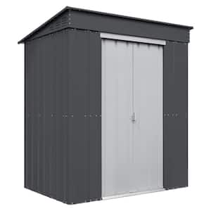 Do-it Yourself Skillion 6 ft. W x 4 ft. D Metal Outdoor Storage Shed with Double Sliding Doors (24 sq. ft.)