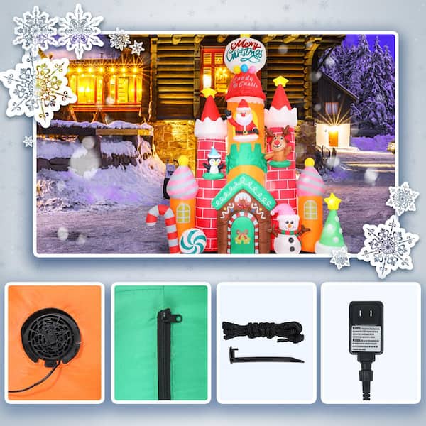HOMCOM 7.9Ft Inflatable LED Christmas Snowman Decoration with Fast