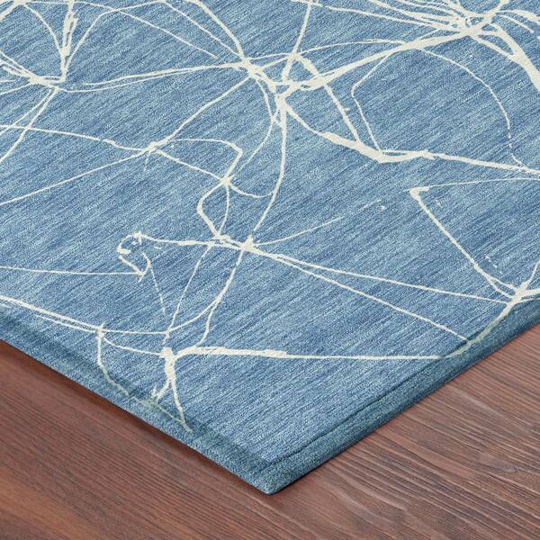 Chantille Machine Washable Indoor/Outdoor Abstract ACN2826 Denim 10 ft. x 14 ft. Area Rug
