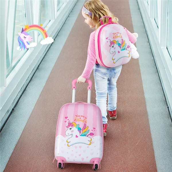 26 kids carry this in their backpack 2 Pieces 12 Inch 16 Inch Kids Luggage Set with Backpack and Suitcase for Travel-Lovely Unicorn