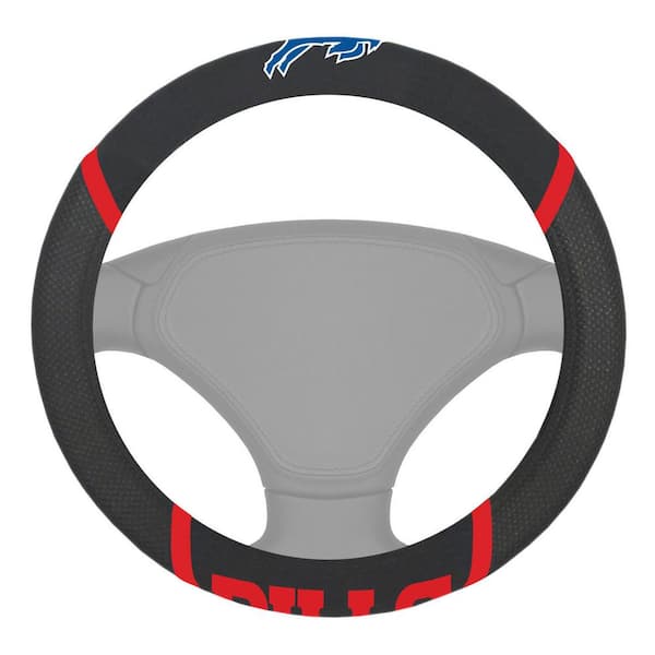 FANMATS NFL - Buffalo BillsEmbroidered Steering Wheel Cover in Black - 15in. Diameter